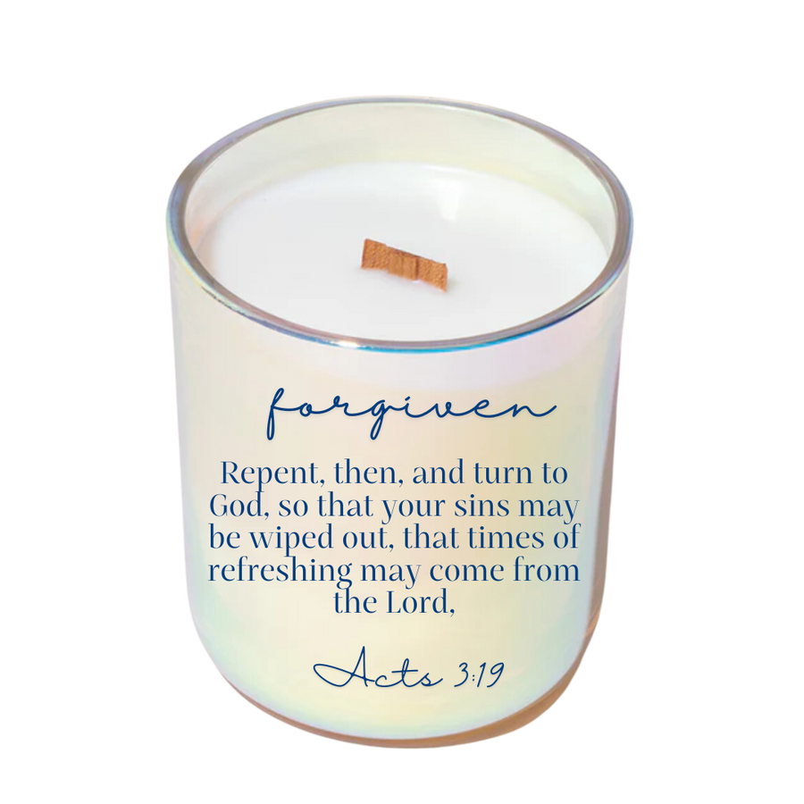 Forgiven Acts 3:19 14 oz Soy Wax Candle Vanilla Noir *BACK IN STOCK*