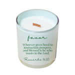 Favor Proverbs 16:20 14oz 100% Soy Wax Candle Clean Laundry