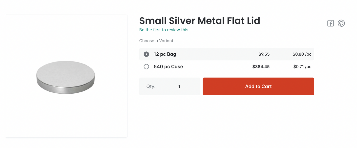 Small Silver Lids 24 count