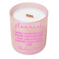 Flourish Psalm 139:14  14 oz Coconut Soy Wax Cool Water and Dove Soap