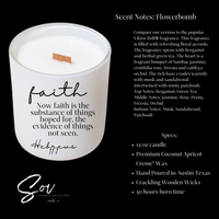 Faith Hebrews 11:1  14 oz 100% Soy Wax Cocobutter Cashmere and Vanilla *BACK IN STOCK*