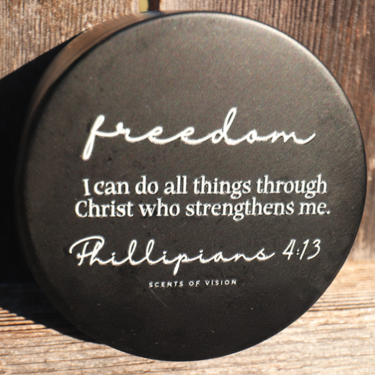 Freedom Soothing Sandalwood and Black Amber Musk  8oz Wood Wick Candle