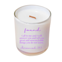 Found Jeremiah 33:3  14 oz 100% Soy Wax Frozen Lake and Cashmere Vanilla