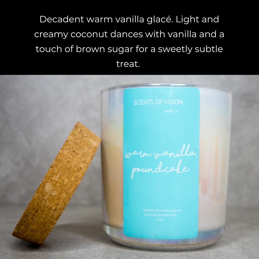 Warm Vanilla Poundcake 12oz Wooden Wick Candle (SALE)