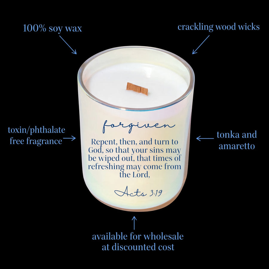 Forgiven 14oz Soy Wax Candle *smells like tonka and amaretto*