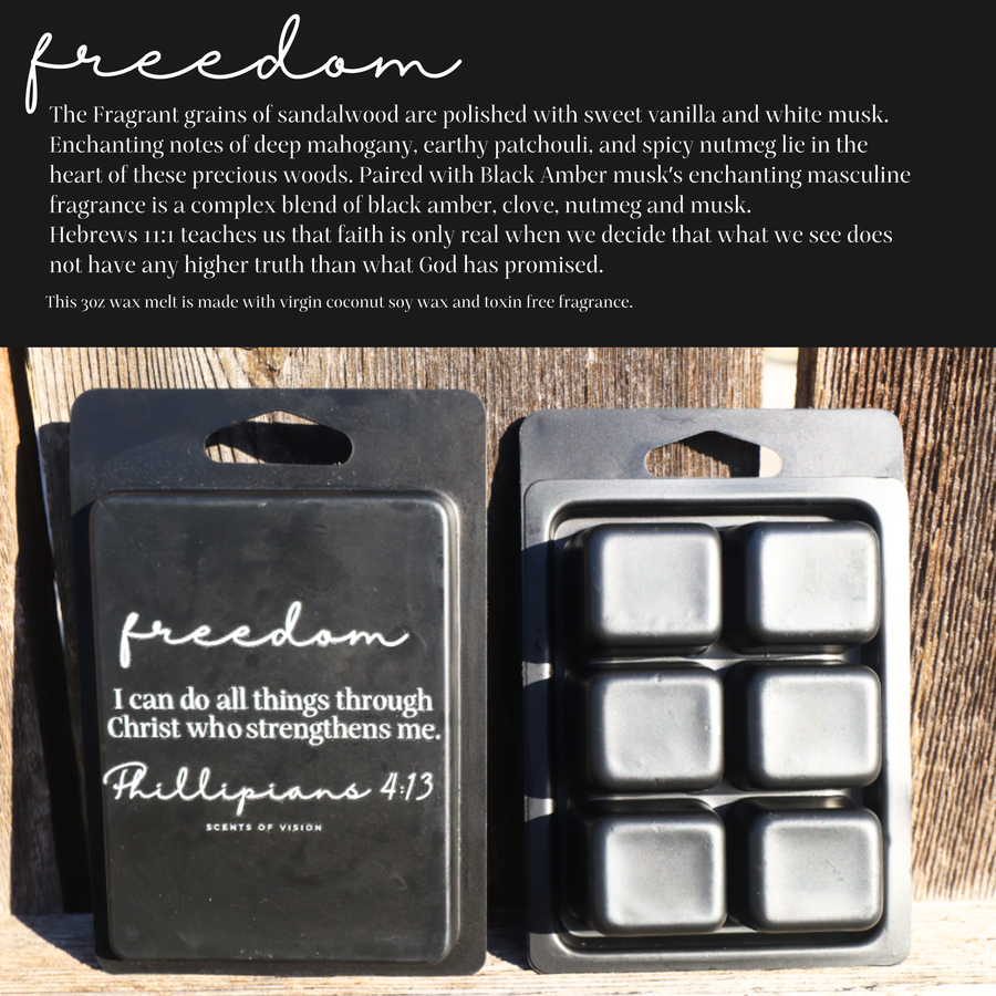 Freedom 3oz Luxury Wax Melt Mahogany and Vanilla