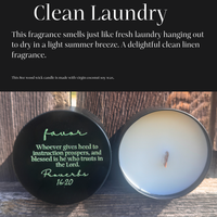 Favor Clean Laundry 8oz Wood Wick Candle